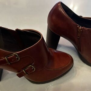 Clarks Brown Leather Heeled Shoes